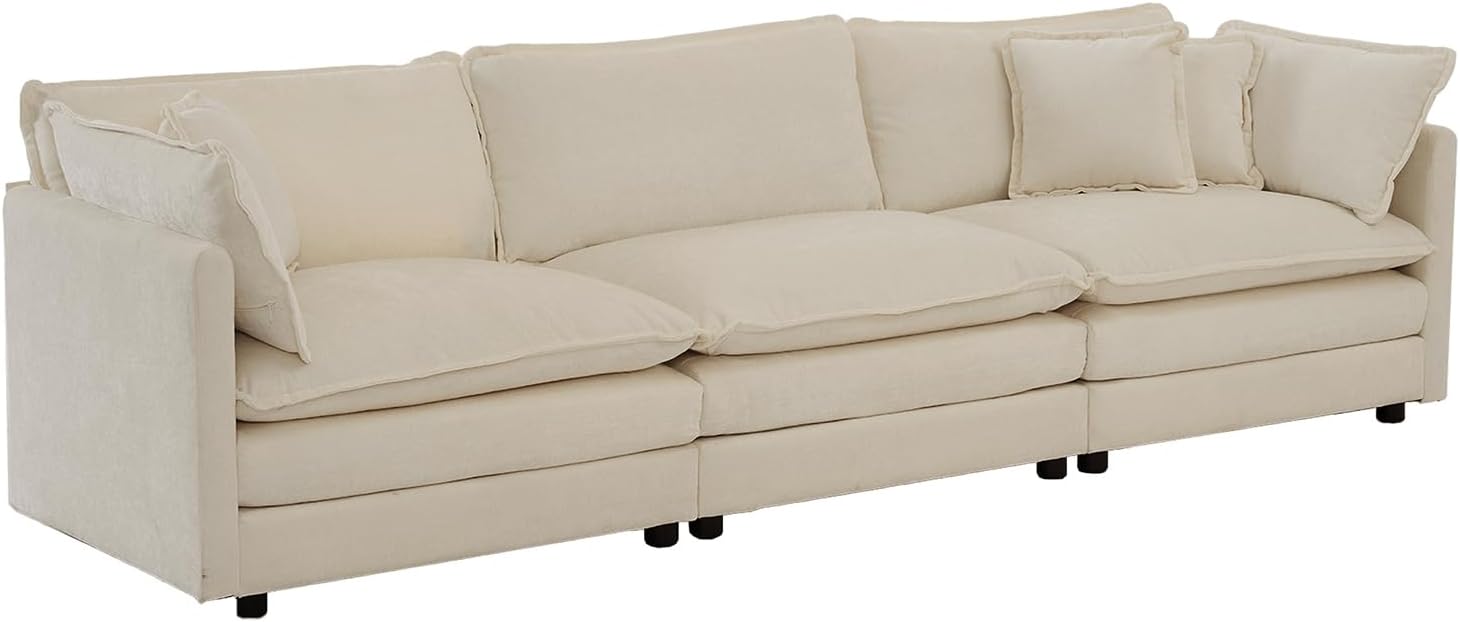 Neylory - Sofá de dos plazas con 2 almohadas para sala de estar, recámara, departamento, 2 plazas de felpilla para asiento profundo