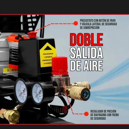 Compresor De Aire Eléctrico Portátil 25L 2.5hp Foreman FO25L
