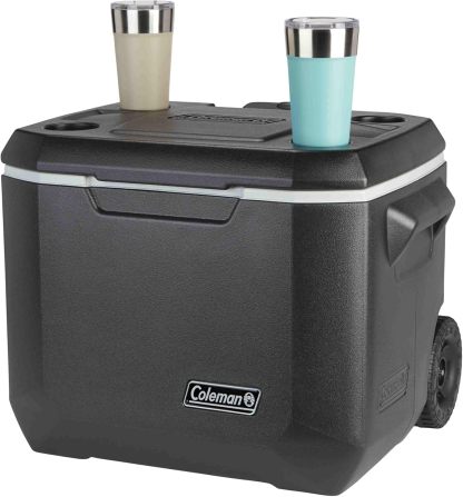 Coleman - Enfriador portátil con Ruedas Xtreme de 50 Cuartos de galón con Ruedas, Enfriador Duro con Ruedas Que Mantiene el Hielo hasta 5 días