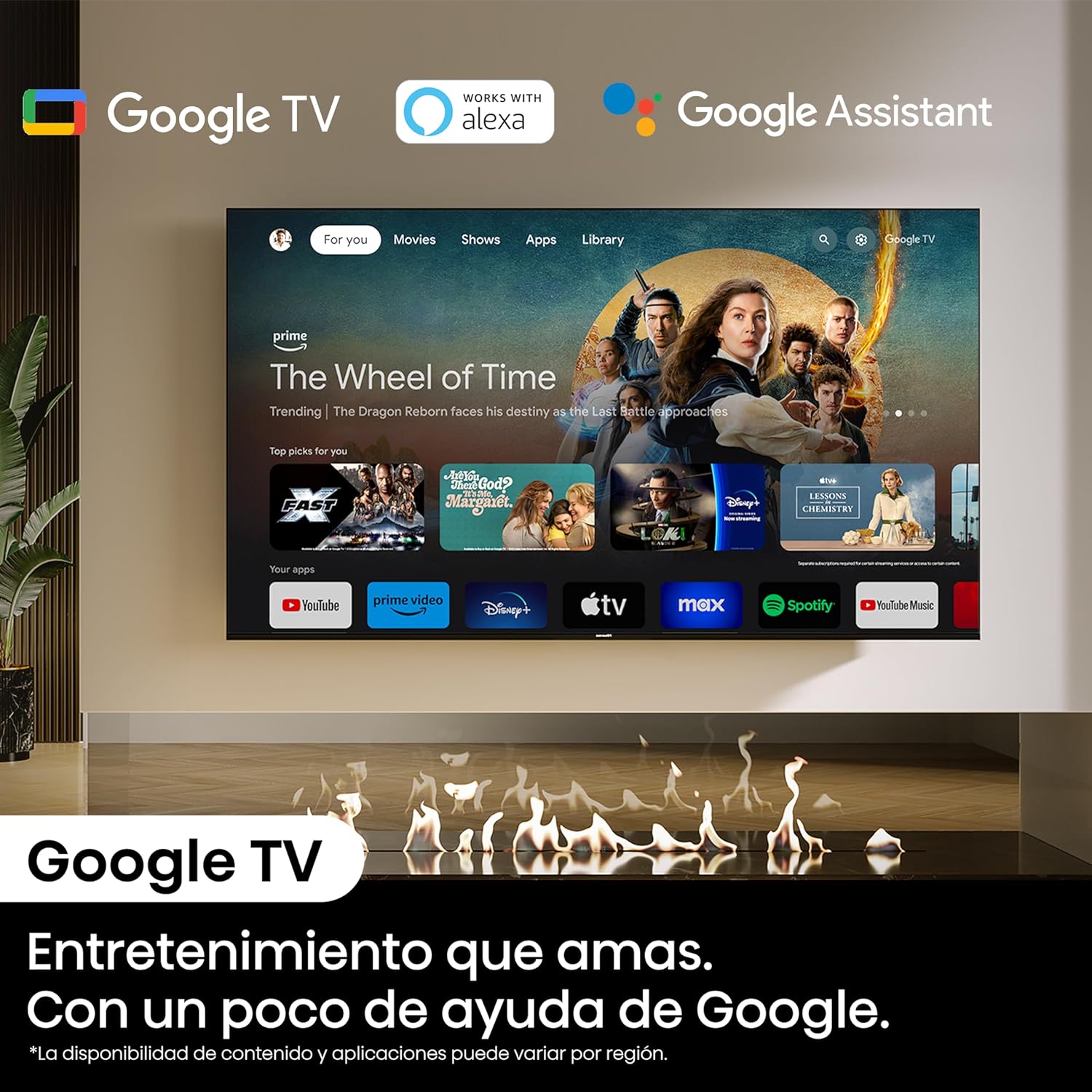 Hisense Pantalla QLED de 43" 43QD6N Google TV Works with Alexa 2024