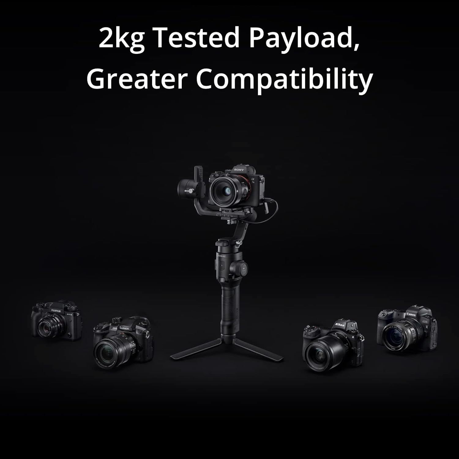 Dji Ronin-SC - Estabilizador de cámara, cardán de Mano de 3 Ejes para cámaras DSLR y sin Espejo, Carga útil de hasta 4.5 Libras, diseño Ligero, filmación cinemática, Color Negro