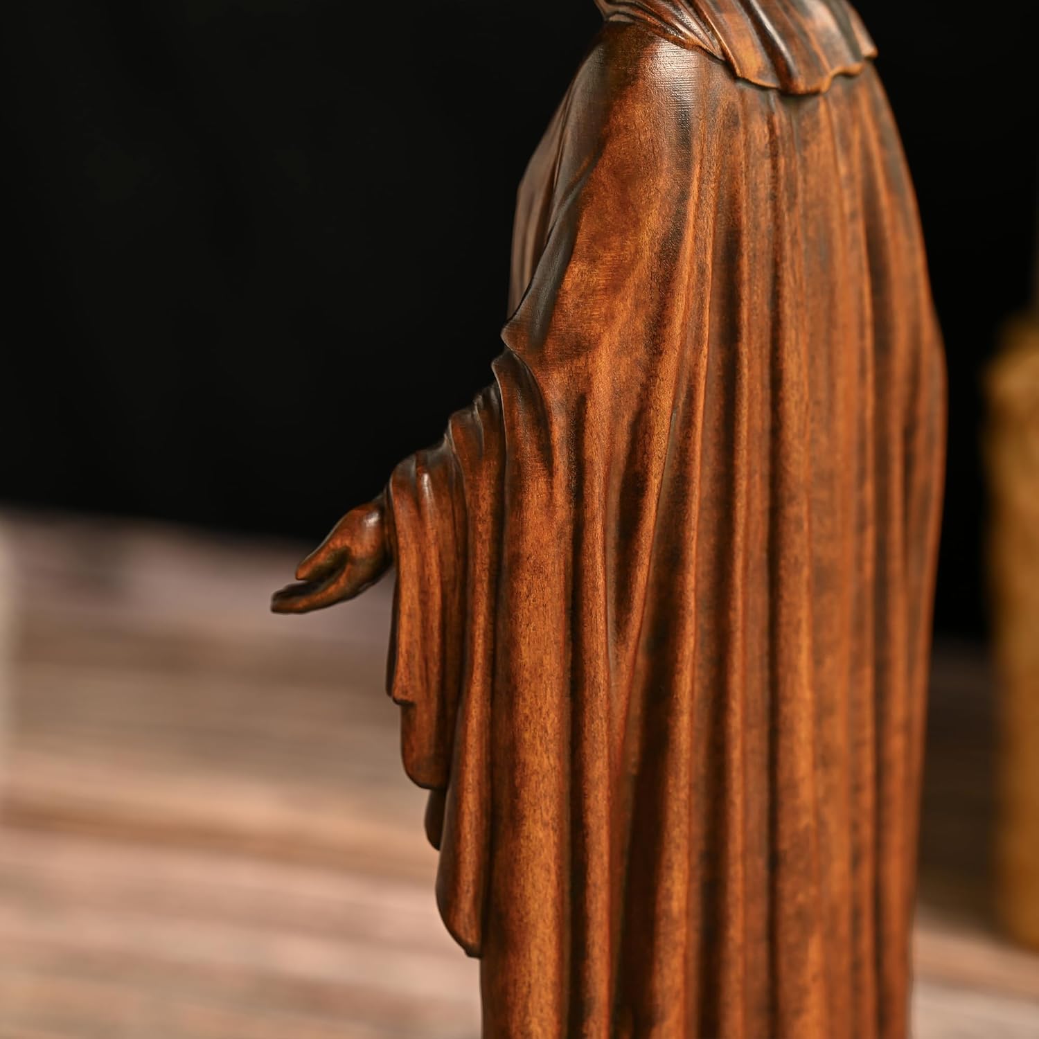 BGCOPPER - Estatua de madera de Virgen María, adorno de figura virgen católica, regalo religioso para decoración del hogar, Navidad, 8.6 pulgadas