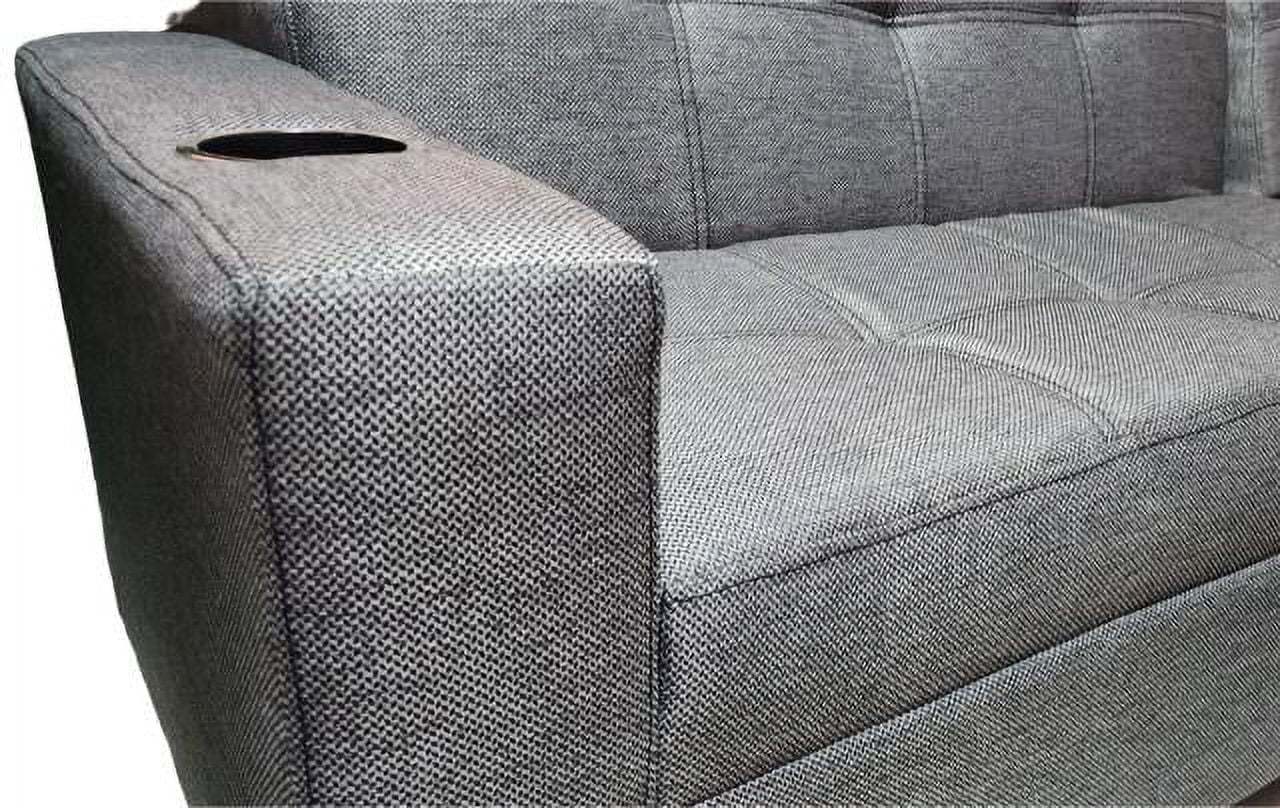 Sofa Cama King Size Tapatios Muebles Tela Oslo Oxford con Portavasos 3 Posiciones