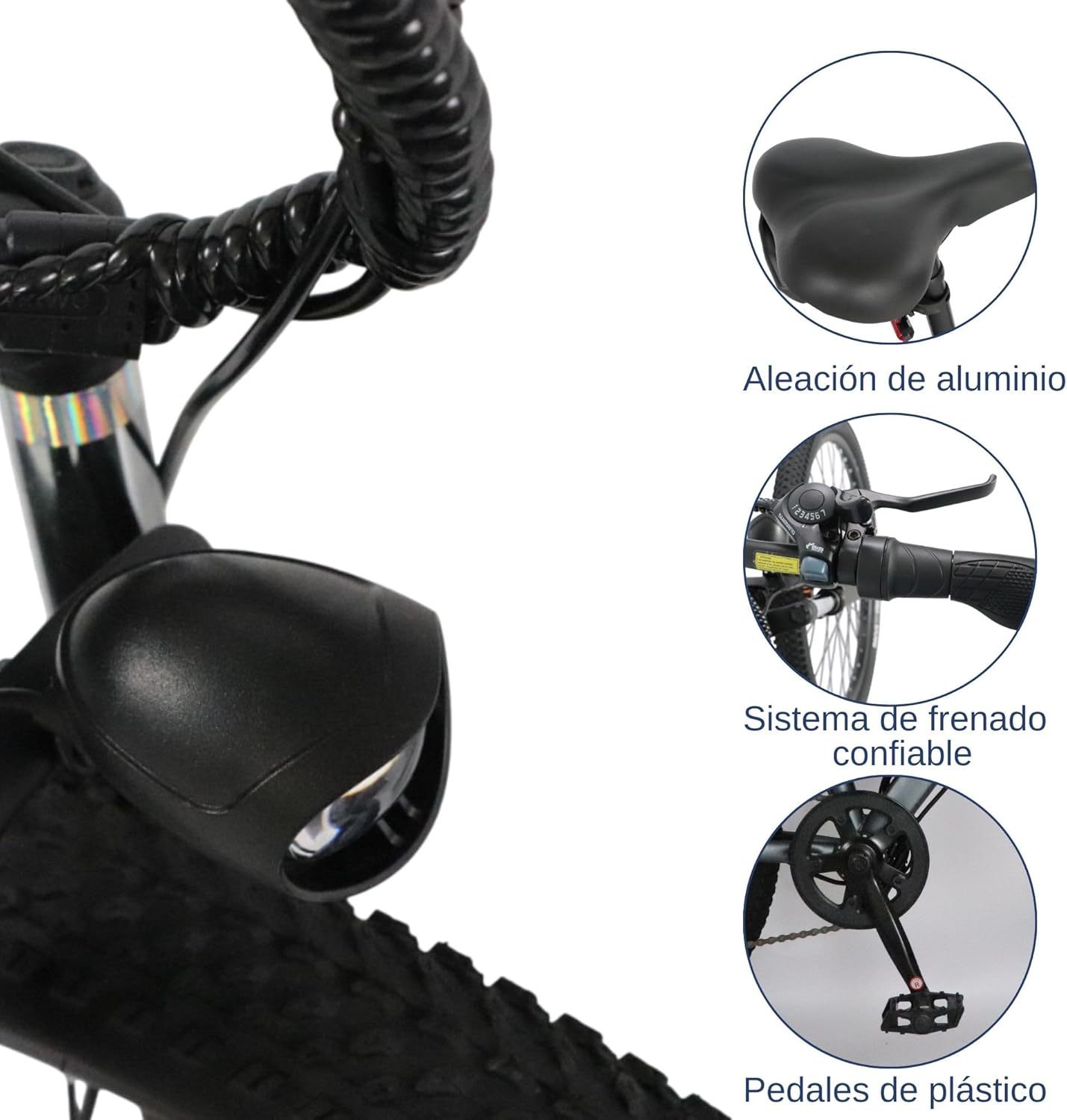 Bluelander Bicicleta Eléctrica para Adultos, Bicicleta Electrica Rodada 26, Velocidad Máxima de 32 km/h, 7 Velocidades, Potencia del Motor de 36 V/350 W, Pantalla, Frenos de Disco