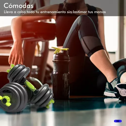 Set gym mancuernas 20kg color verde neón Black Mamut