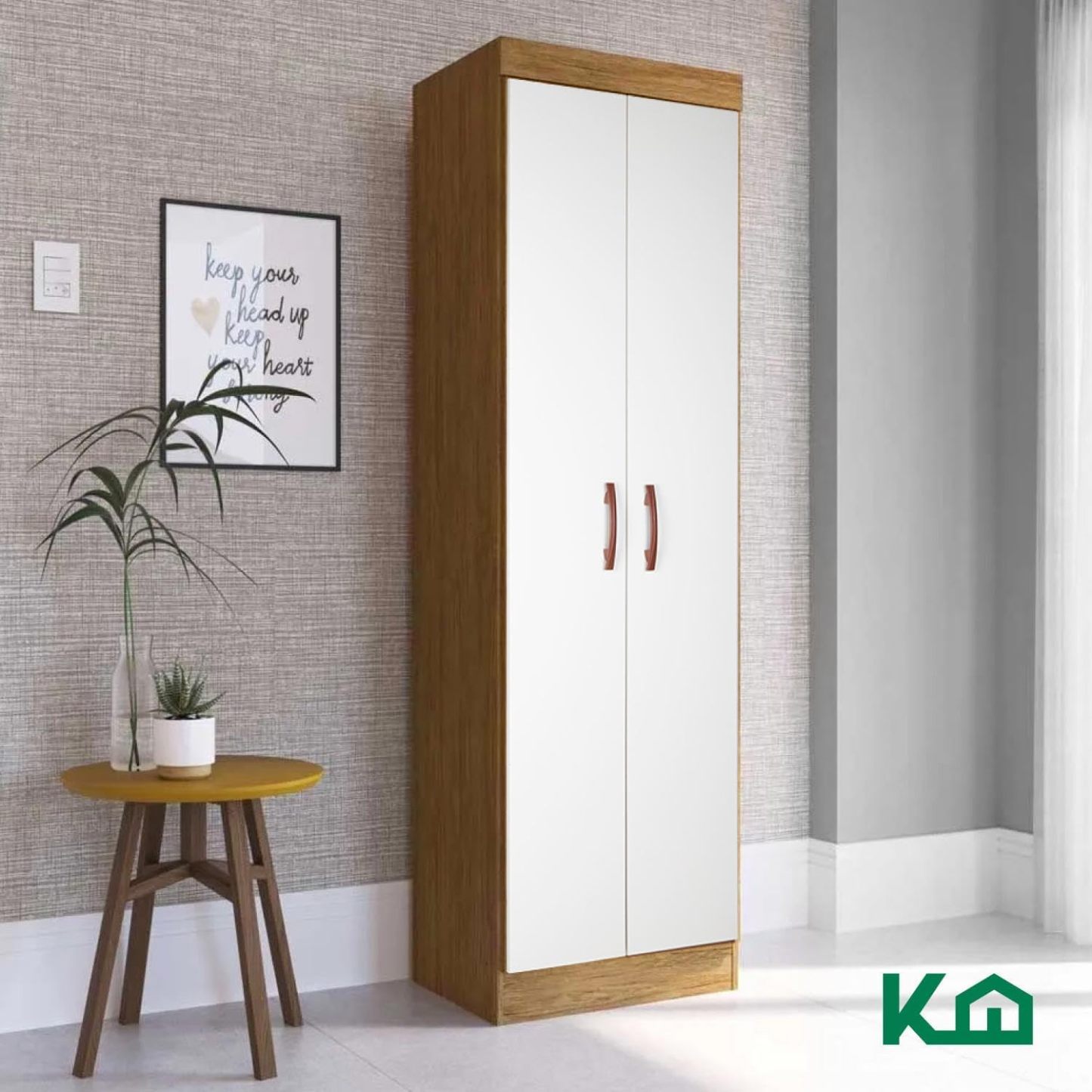 Kingshouse | Ropero De 6 Puertas con 2 Cajones – Color Café – Barra para Colgar – Estructura MDP – Mueble Organizador De Ropa – Armario para Casa, Recámara y Hogar
