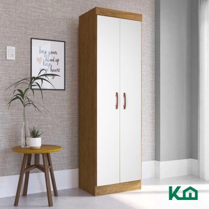 Kingshouse | Ropero De 6 Puertas con 2 Cajones – Color Café – Barra para Colgar – Estructura MDP – Mueble Organizador De Ropa – Armario para Casa, Recámara y Hogar
