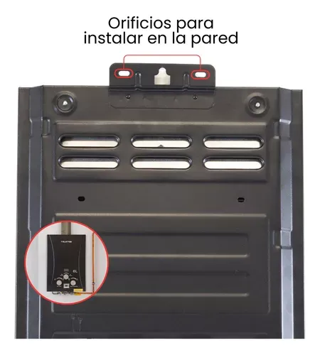 Calentador De Paso Instantáneo 6l Agua A Gas Glp Eliminador Color Negro