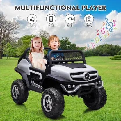 Camión de paseo de 24V para niños, coche eléctrico de 2 plazas con licencia Mercedes Benz para niños pequeños, juguete para montar con Control remoto