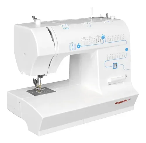Maquina Coser Recta 33 Puntadas Agujas Luz Led Domestica Color Blanco