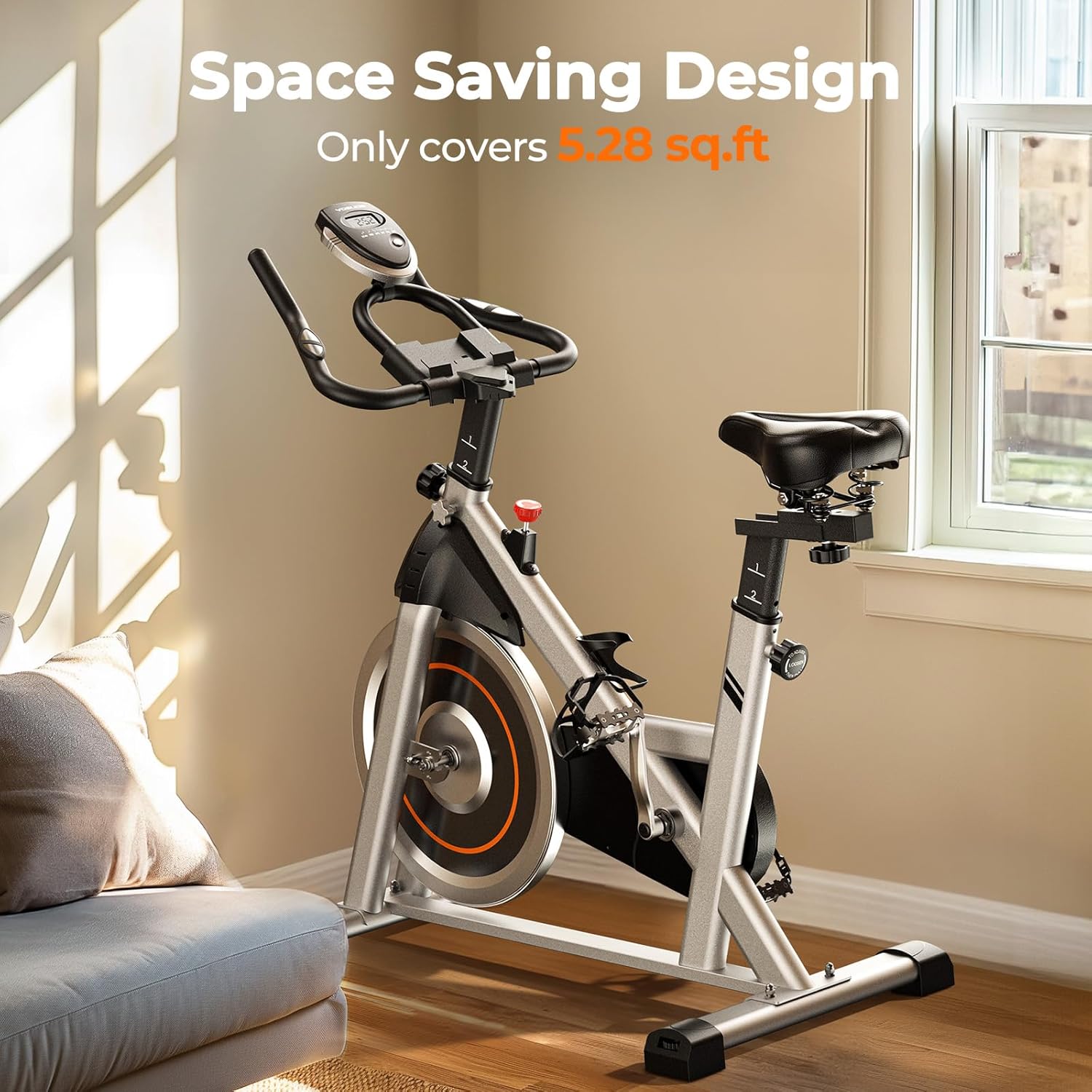 YOSUDA Bicicleta estática de ciclismo para interiores / imán, bicicleta de bicicleta con soporte para iPad y cojín de asiento cómodo