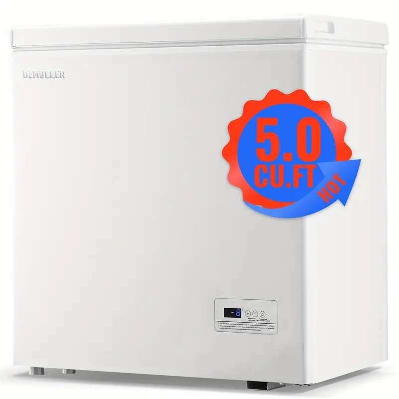 CONGELADOR VERTICAL DEMULLER 5.0 CU.FT. Congelador superior de apertura superior Congelador compacto Congelador arcón con cesta de almacenamiento extraíble para cocina doméstica Garaje