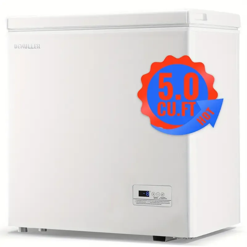 CONGELADOR VERTICAL DEMULLER 5.0 CU.FT. Congelador superior de apertura superior Congelador compacto Congelador arcón con cesta de almacenamiento extraíble para cocina doméstica Garaje