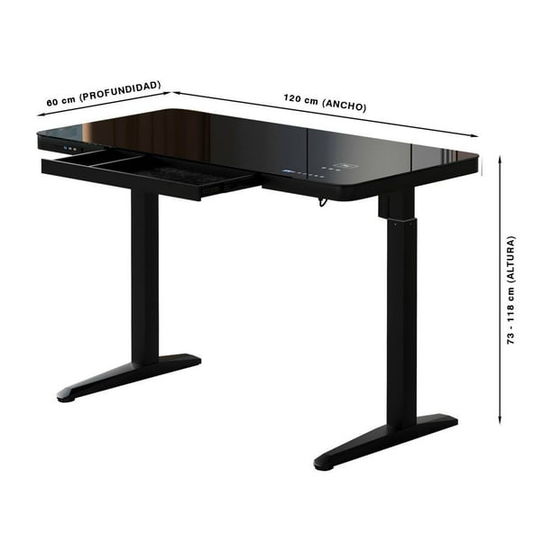 Escritorio Sam's Club con Cargador Inalámbrico GSA-25389LSF Negro