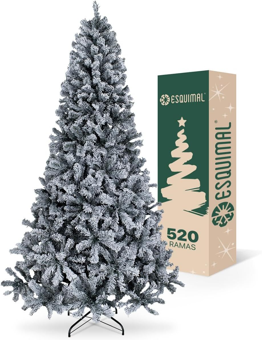 ESQUIMAL Árbol de Navidad Frondoso con Ramas Escarchadas, Pino Navideño (Azul Nevado, 1.8 m)