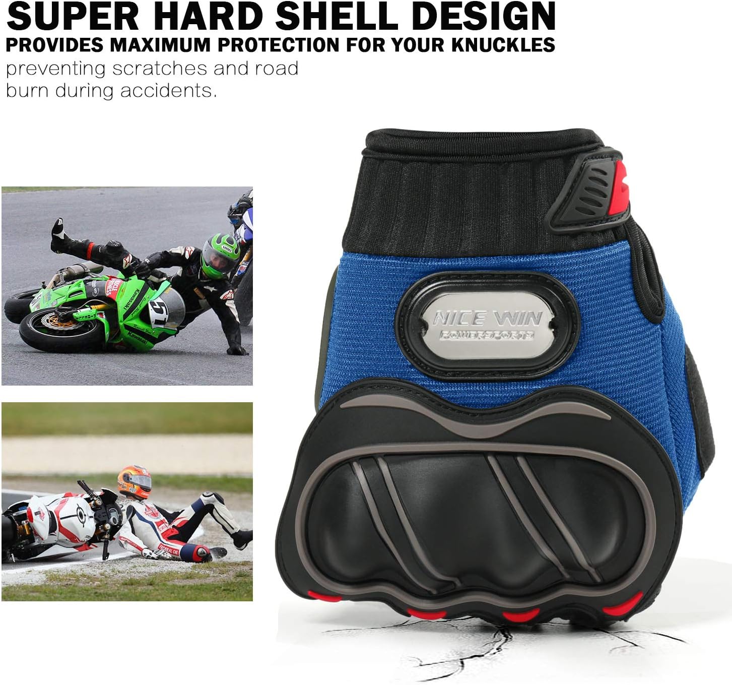 NICEWIN Guantes de motocicleta para hombres y mujeres, Guantes de moto de cross de montaña de verano con pantalla táctil, Guantes de todoterreno con dedos completos Carreras de carretera, Ciclismo, Escalada Motocross