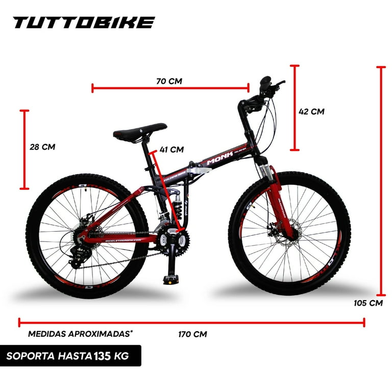 Bicicleta Montaña Rodada 26 21 Velocidades Plegable Klamp Monk MTB