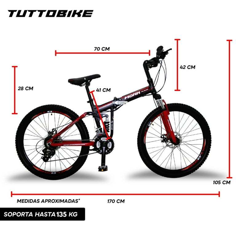 Bicicleta Montaña Rodada 26 21 Velocidades Plegable Klamp Monk MTB