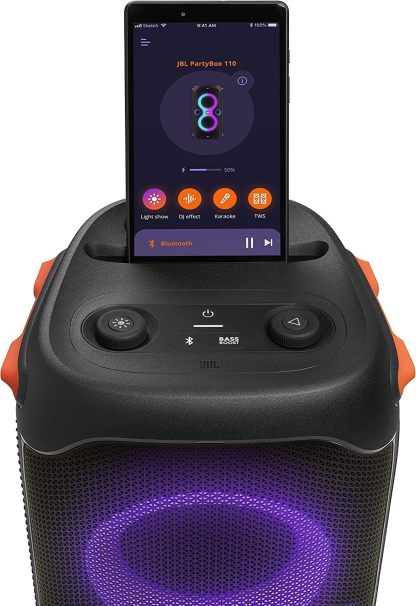 JBL PartyBox 110 - Altavoz portátil con Luces incorporadas, Sonido Potente y Graves Profundos