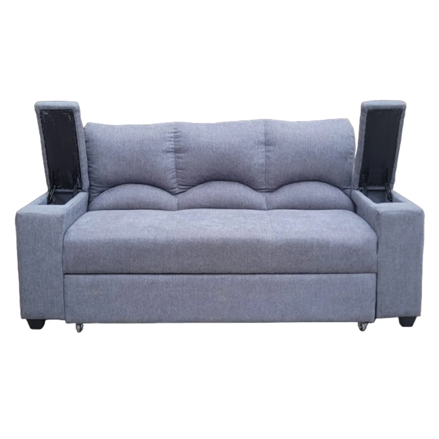 SOFA CAMA FUNCIONAL 2 PZ DECO LINO GRIS OSCURO