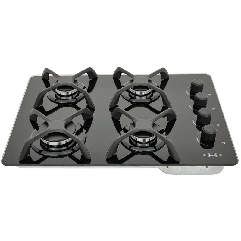 Estufa de empotrar Cristal negro 60X43 cm Hierro fundido gas natural