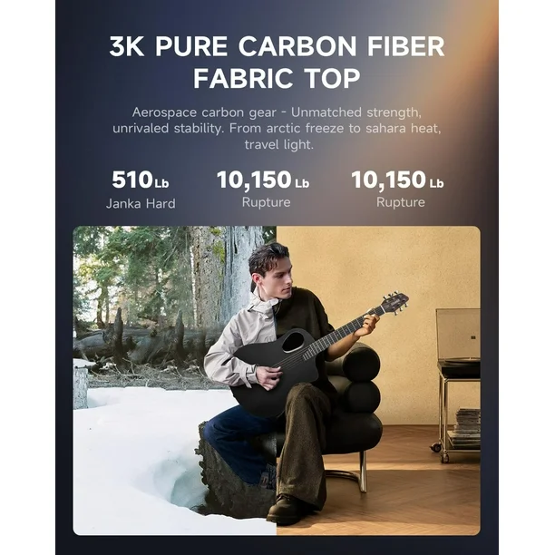 Guitarra acústica Donner Carbon X Wood Rising-G1 con kit de 38 pulgadas