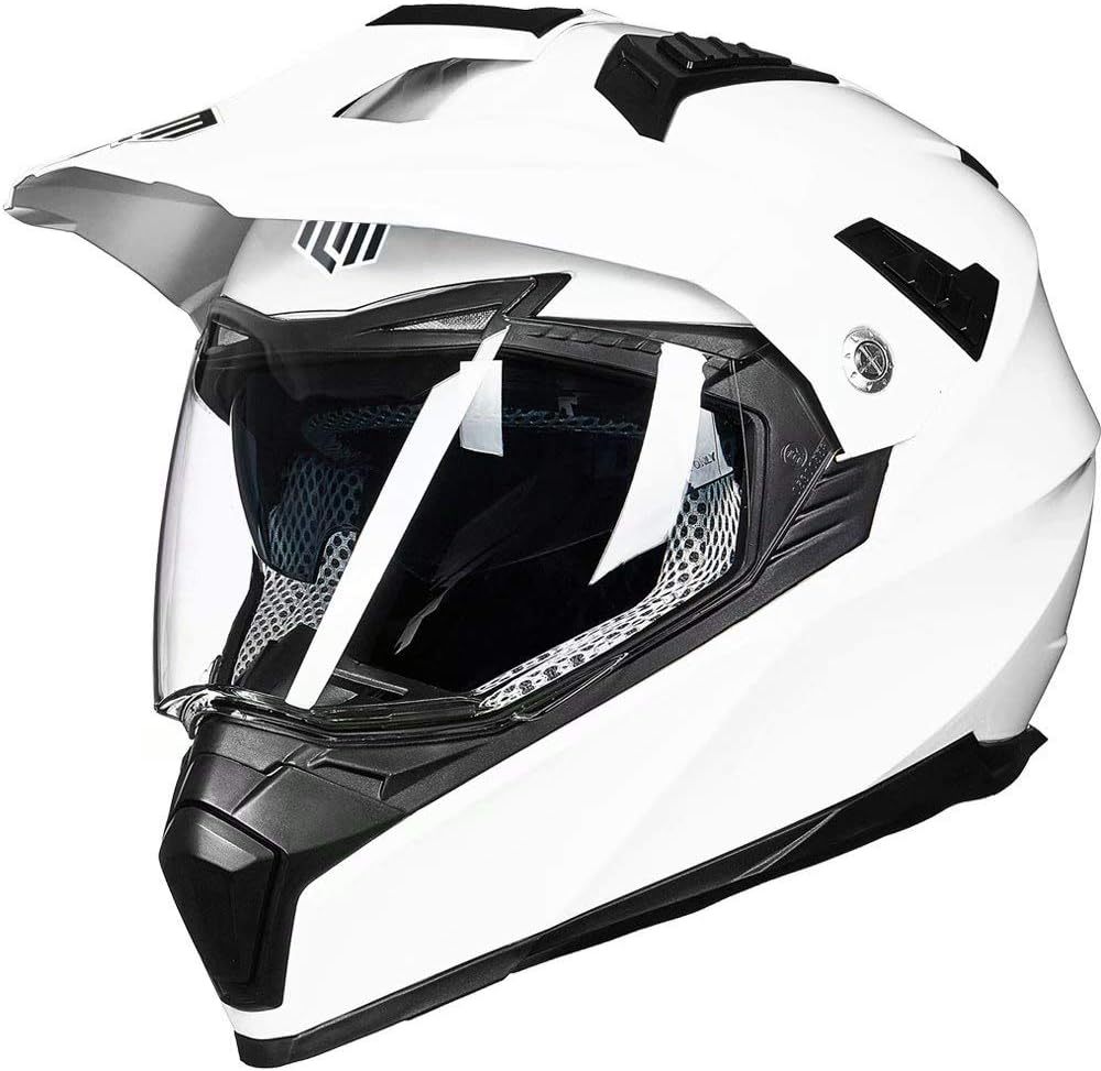 ILM - Casco deportivo doble para motocicleta, visor para el sol, casco para todoterreno, motocross, certificado por el DOT.