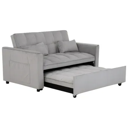 SOFÁ CAMA ASLAN GRIS CLARO.