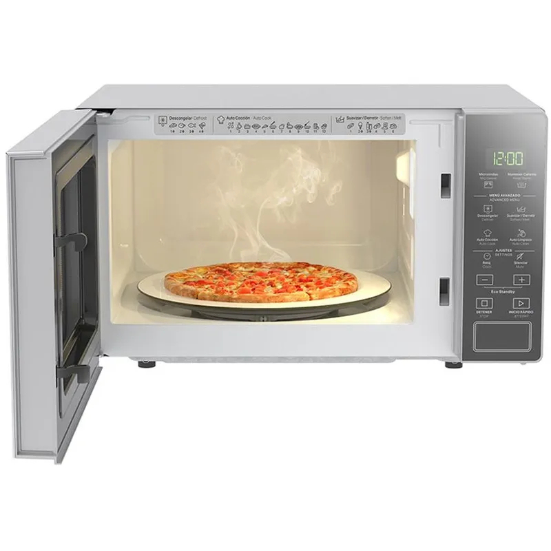 Microondas whirlpool 20lt silver acabado en espejo