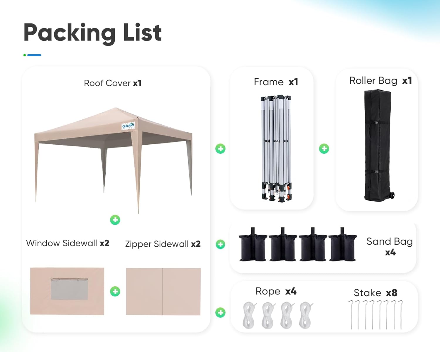 Quictent - Tienda de campaña desplegable de privacidad de 10 x 10 pulgadas con paredes laterales y ventanas ventiladas enrollables, configuración para una persona, fácil refugio para eventos
