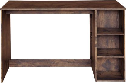 FurnitureR Escritorio para Computadora de Oficina con Almacenamiento Escritorio de Trabajo y Estudio con 5 Estantes Mesa Portátil para Estudiantes Escritorio de Escritura Moderno Haya y Blanco-Bolígrafo de carbono metálico, bolígrafo de firma negro.