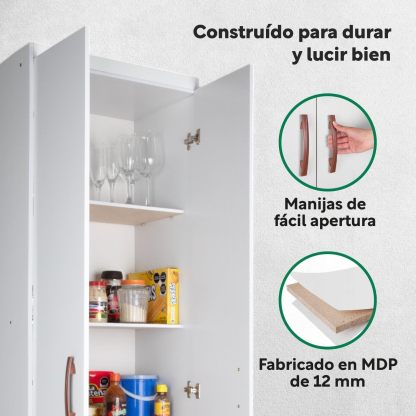 Kingshouse | Ropero De 6 Puertas con 2 Cajones – Color Café – Barra para Colgar – Estructura MDP – Mueble Organizador De Ropa – Armario para Casa, Recámara y Hogar