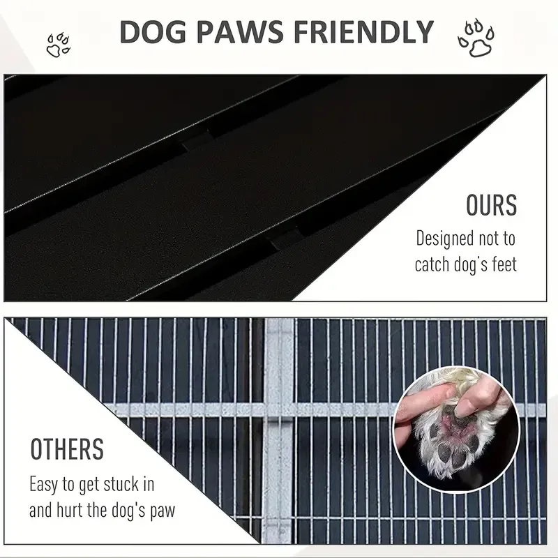 Jaula para perros de alta resistencia, jaula-kennel, techo grande, parque de juegos de metal resistente, adecuado para perros de tamaño grande y mediano, con cuatro cierres resistentes y cuatro ruedas bloqueables, 45 "/ negro