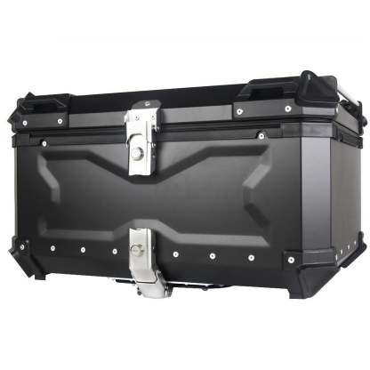 Baúl de motocicleta genérico, caja trasera, organizador de aluminio a prueba de golpes, caja para casco, baúl de almacenamiento de equipaje para 45L Plata