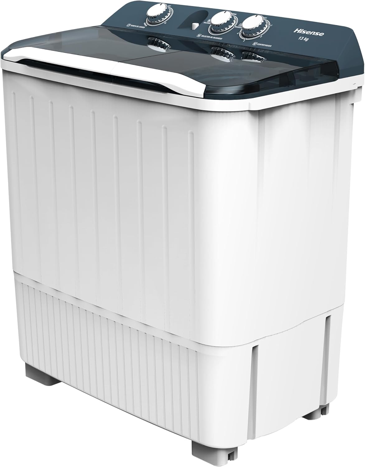 Hisense WSA1102PCN Lavadora Semiautomätica Doble Tina 11 Kg, Blanco/Gris