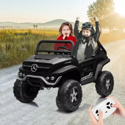 Camión de paseo de 24V para niños, coche eléctrico de 2 plazas con licencia Mercedes Benz para niños pequeños, juguete para montar con Control remoto