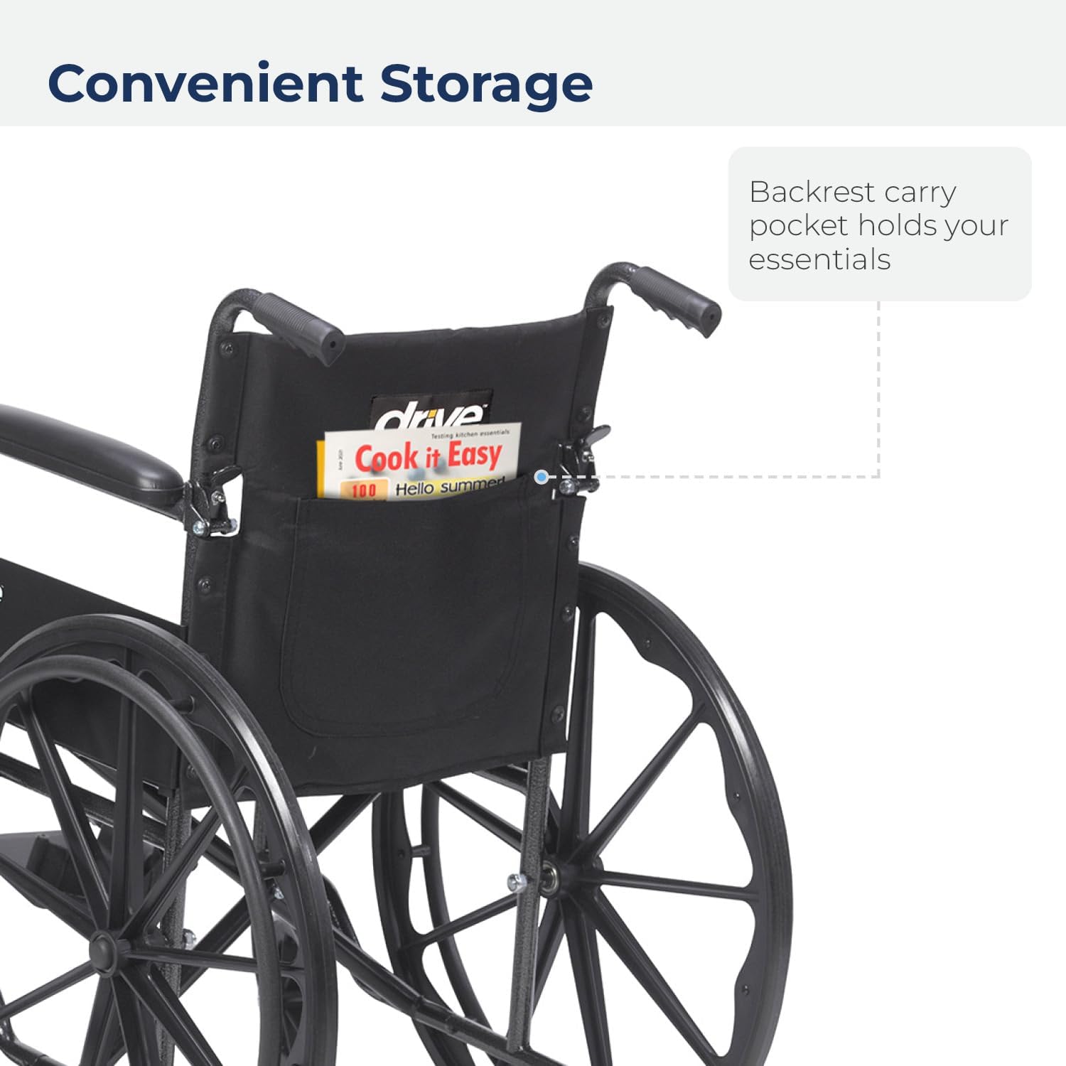 Drive Medical Silver Sport 1 silla de ruedas con brazos completos y reposapiés extraíble