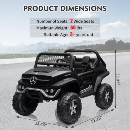 Camión de paseo de 24V para niños, coche eléctrico de 2 plazas con licencia Mercedes Benz para niños pequeños, juguete para montar con Control remoto