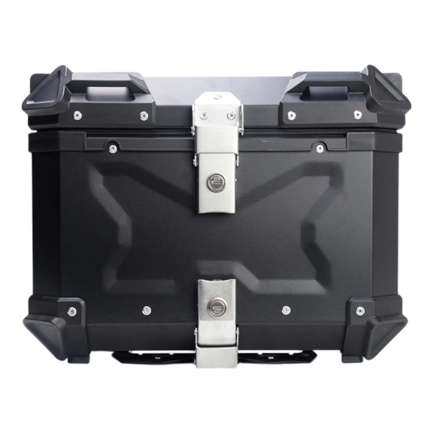 Baúl de motocicleta genérico, caja trasera, organizador de aluminio a prueba de golpes, caja para casco, baúl de almacenamiento de equipaje para 45L Plata