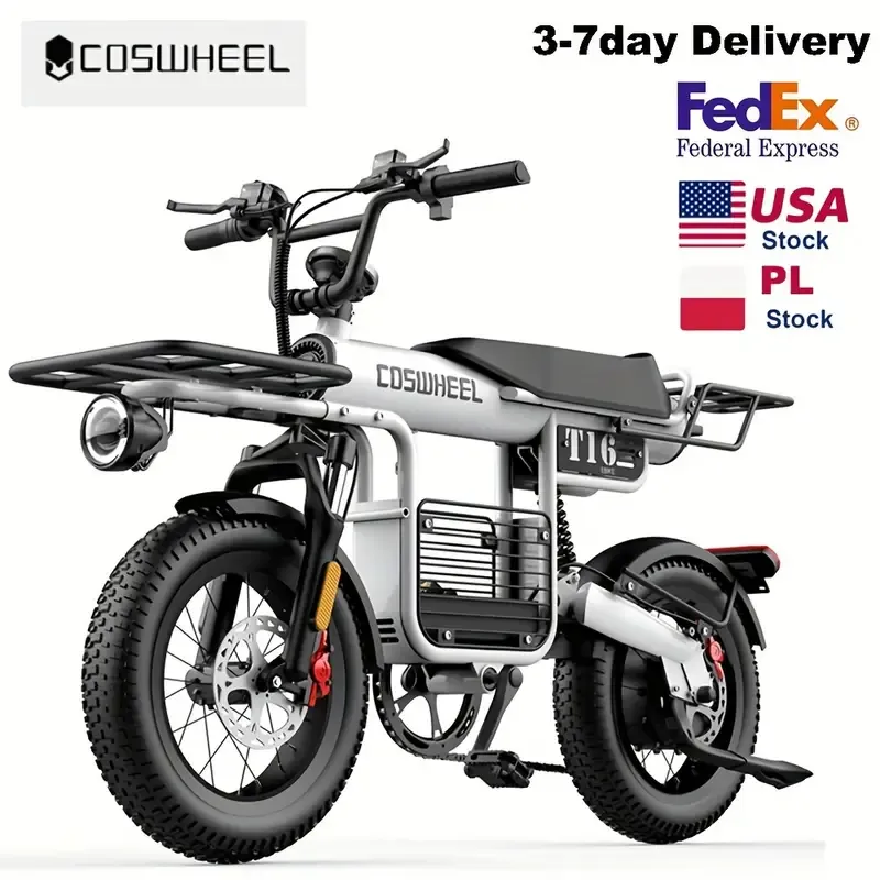 Bicicleta eléctrica Coswheel 48V 20AH Bicicletas eléctricas para adultos Bicicletas de montaña Ebikes Neumáticos gruesos Ciclismo Freno de aceite para exteriores Bicicleta eléctrica