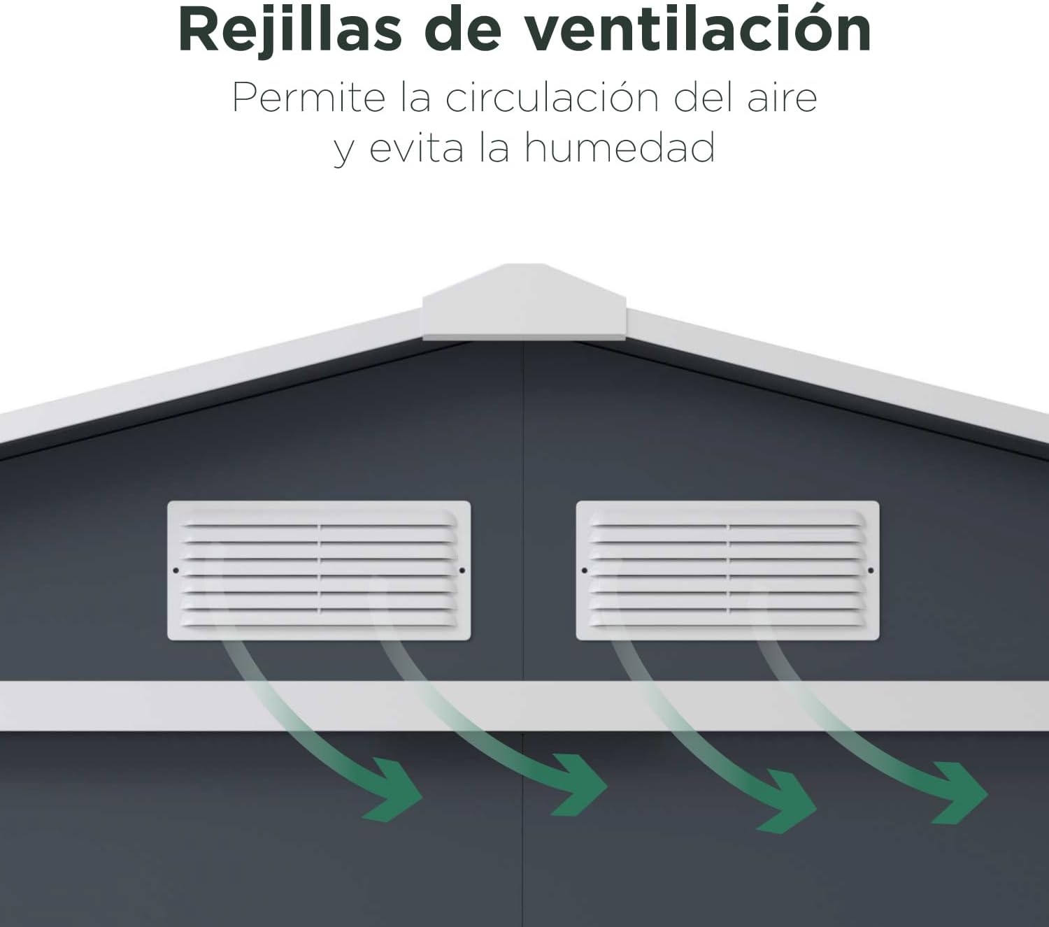 TOPLIVING Cobertizo de Almacenamiento Exterior de Metal, Bodega Exterior para Herramientas, Armario para Jardín Multiusos Metálico 213x191x195 cm Color Gris