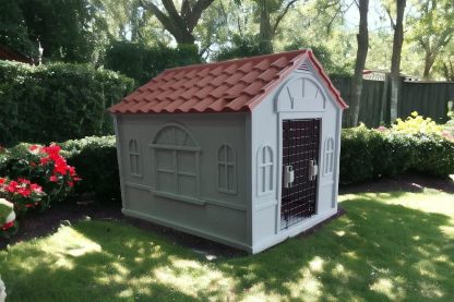 Casa Térmica para Perro Raza Grande | Incluye Puerta Metálica | 99 x 84 x 82 cm | Impermeable con Ventilación | Material Resistente al Exterior.