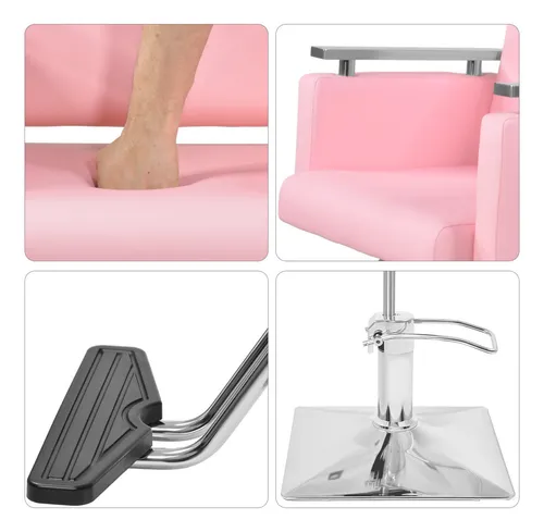 Sillon Silla Barberia Estetica Cuadrada 360° Moderna Color Rosa Tipo de respaldo Fijo Nanofort