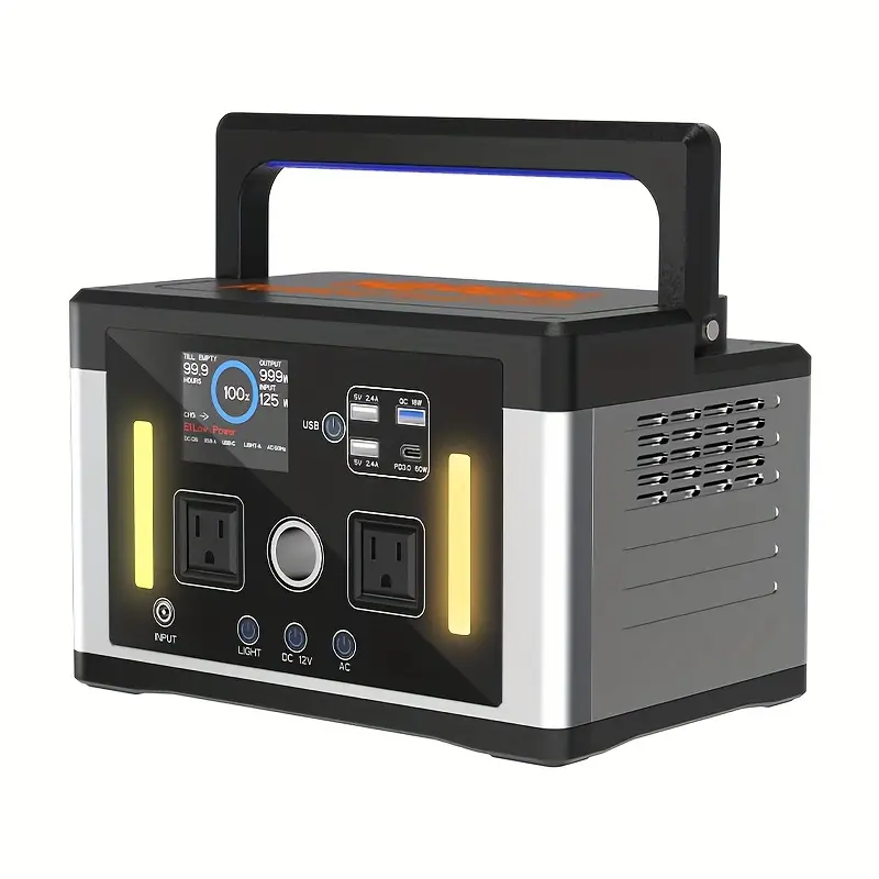 Estación de energía portátil Eurler P700 700W con capacidad de 577Wh para camping al aire libre y emergencias, todo en uno. Almacenamiento de energía solar con batería LiFePO4. Salida de CA 120V 60Hz 700W.