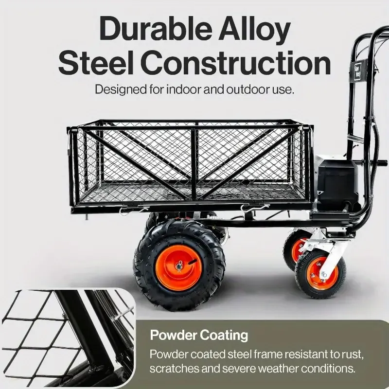 Carrito de servicio utilitario Carro de potencia carretilla Capacidad de transporte Granja y jardín Cama de carga modular multiusos