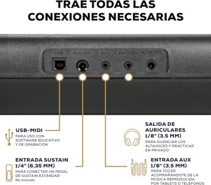Alesis Melody 61 MK4 Teclado Piano Eléctrico para Principiantes con 61 Teclas, Altavoces, Soporte, Banqueta, Auriculares, 300 Sonidos y Lecciones de Música