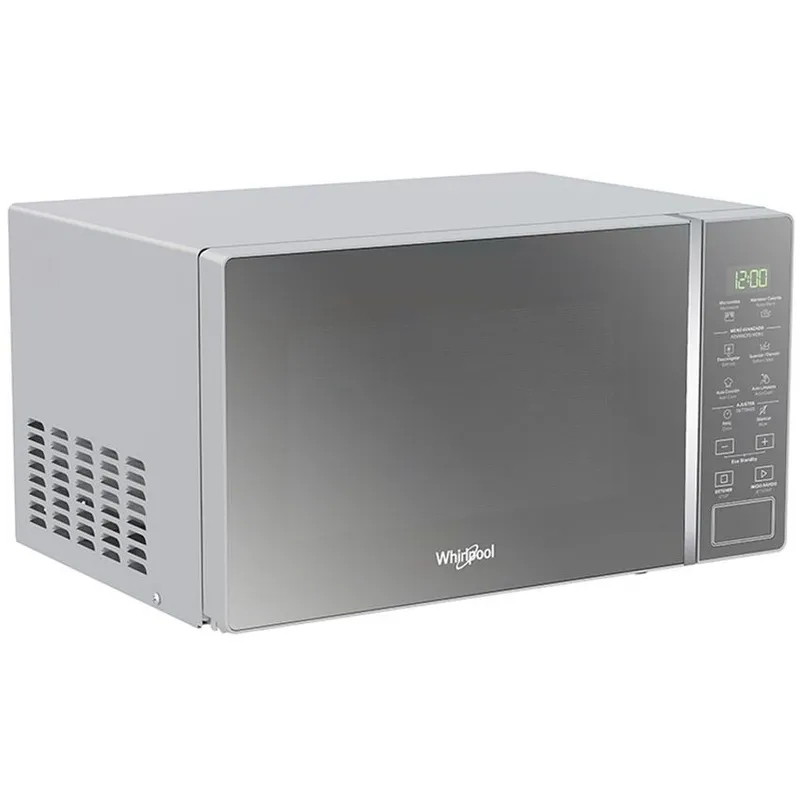 Microondas whirlpool 20lt silver acabado en espejo