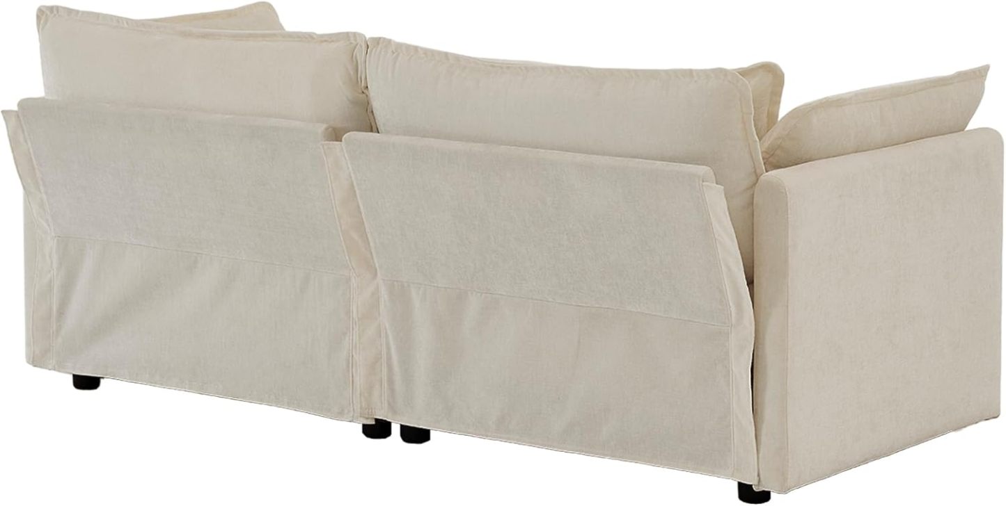 Neylory - Sofá de dos plazas con 2 almohadas para sala de estar, recámara, departamento, 2 plazas de felpilla para asiento profundo