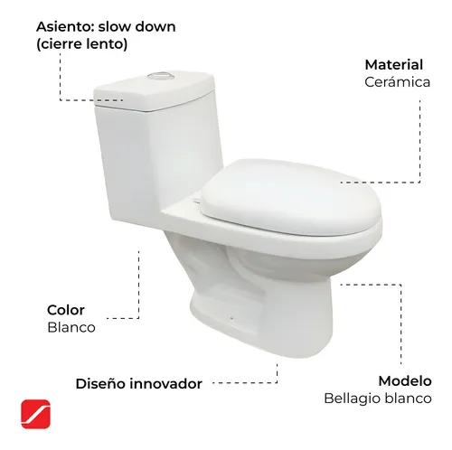 Inodoro largo Tendenzza Bellagio blanco