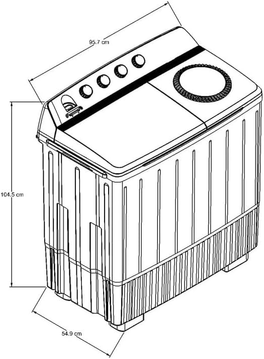 Lavadora Acros de 19kg Dos tinas Semiautomática MaxSpin Dry Blanca modelo ALD-1945JE